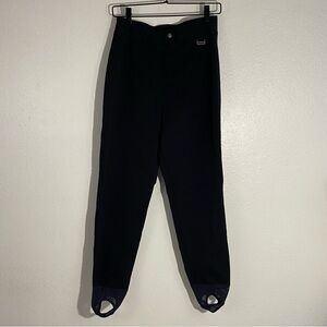 Vintage Edelweiss Women’s Black Stirrup High Waisted Ski Pants Size 12